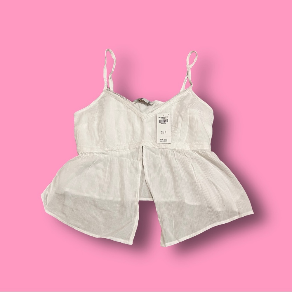 BNWT Hollister white babydoll tank top